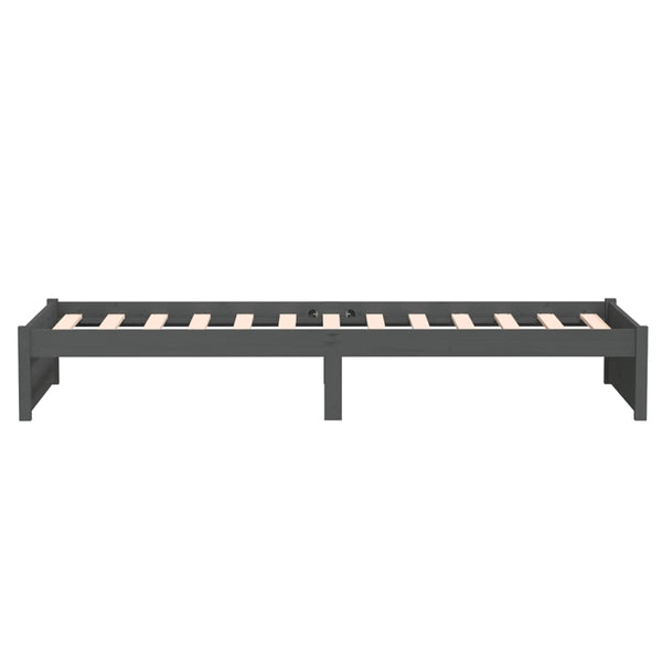 Graues Massivholzbett 75x190 cm