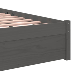 Graues Massivholzbett 75x190 cm