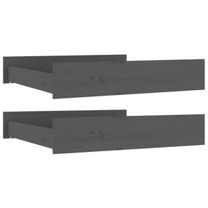 Bettschubladen 2er Set Grau Kiefer Massivholz