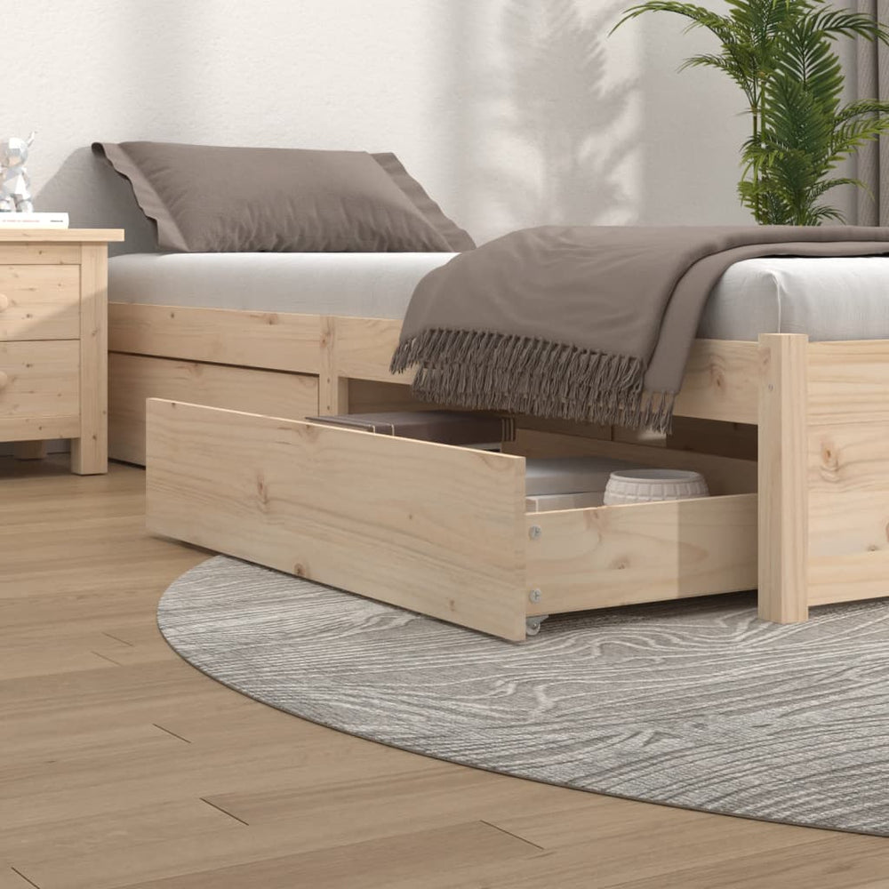 Bettschubladen Kiefer Massivholz 4er-Set