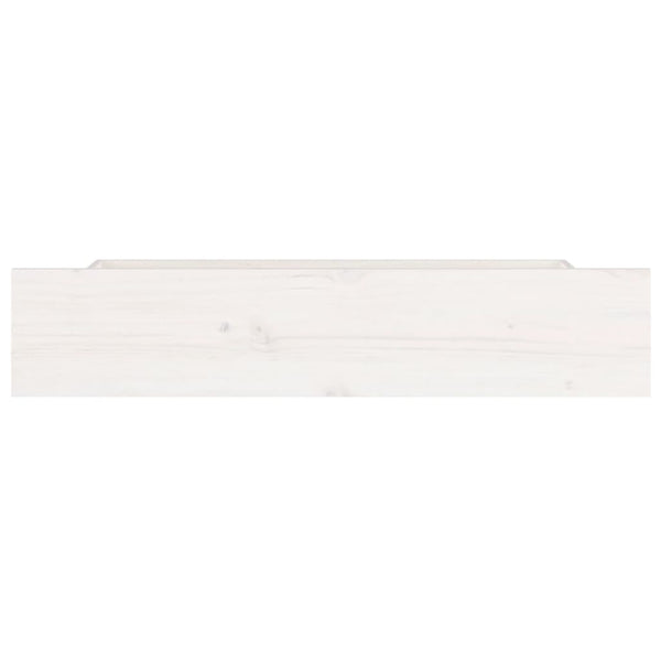 Bettschubladen Kiefer Massivholz Weiß, 4er-Set