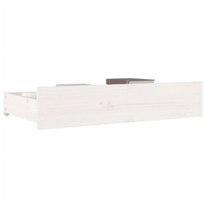 Bettschubladen Kiefer Massivholz Weiß, 4er-Set
