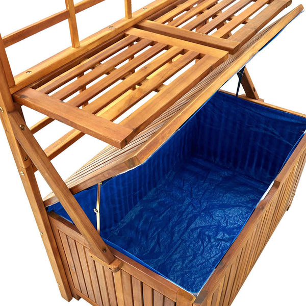 Truhe mit Rankgitter 99x50x160 cm Massivholz Akazie