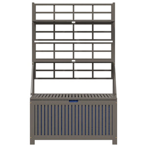 Truhe mit Rankgitter Grau 99x50x160 cm Massivholz Akazie