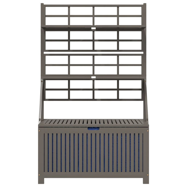Truhe mit Rankgitter Grau 99x50x160 cm Massivholz Akazie