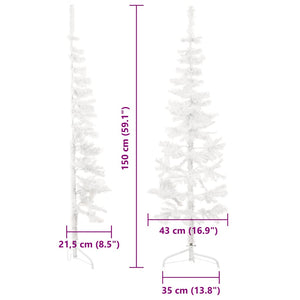 Halb Weihnachtsbaum Weiß 150cm