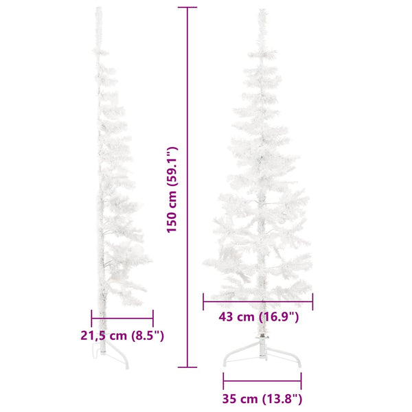 Halb Weihnachtsbaum Weiß 150cm