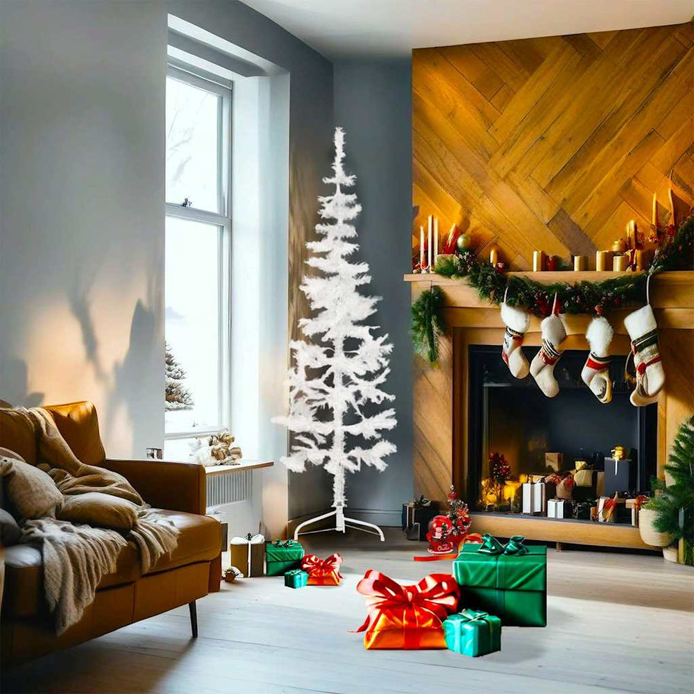 Halb-Weihnachtsbaum Weiß 180cm