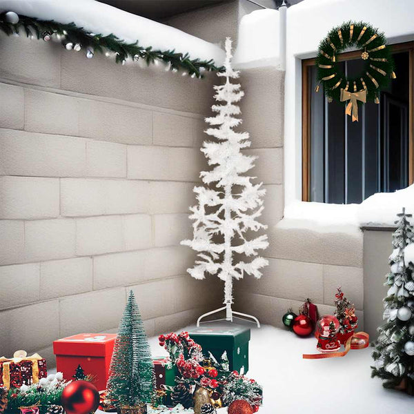 Halb Weihnachtsbaum Weiß 210cm