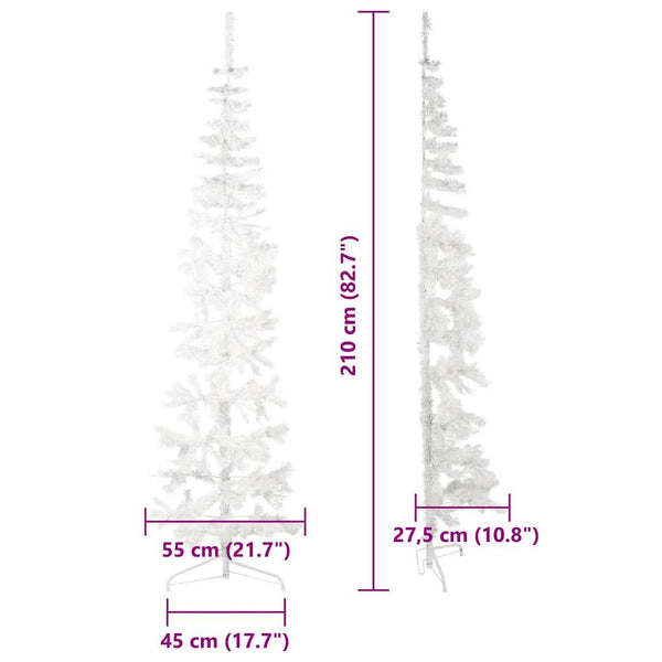Halb Weihnachtsbaum Weiß 210cm