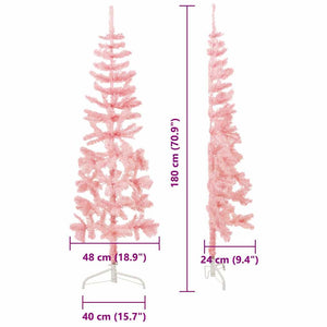 Rosa Halb-Weihnachtsbaum Schlank 180cm