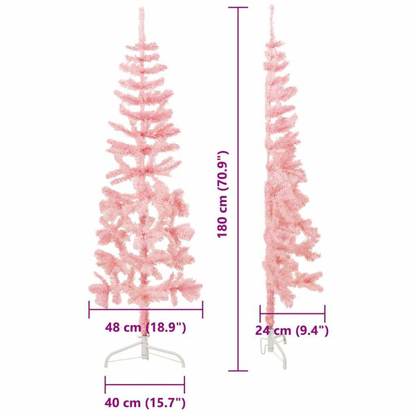 Rosa Halb-Weihnachtsbaum Schlank 180cm
