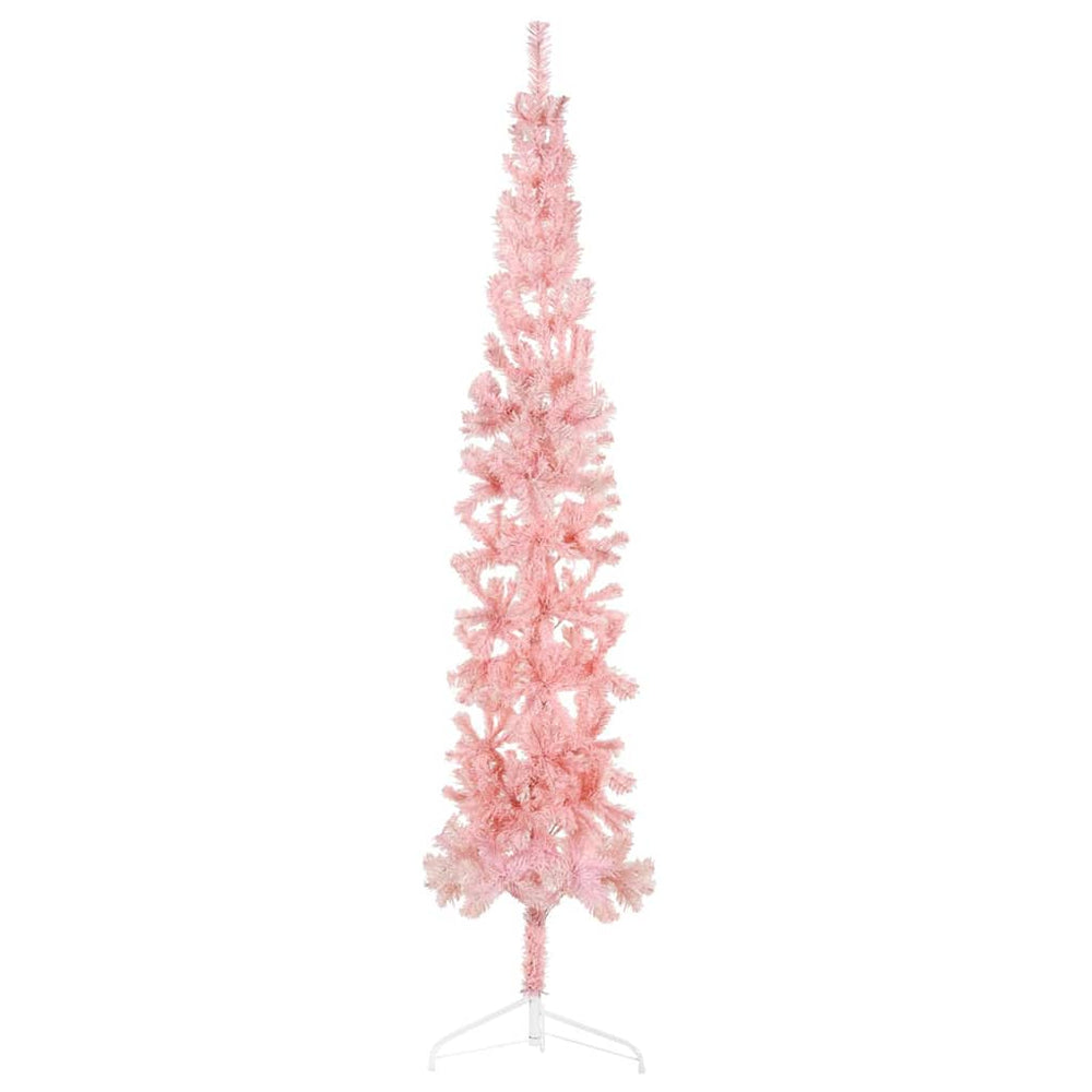 Rosa Halb-Weihnachtsbaum Schlank 210cm