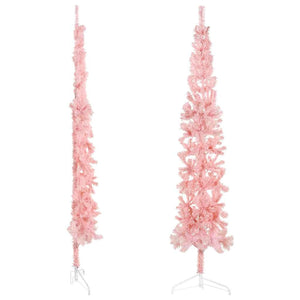 Rosa Halb-Weihnachtsbaum Schlank 210cm