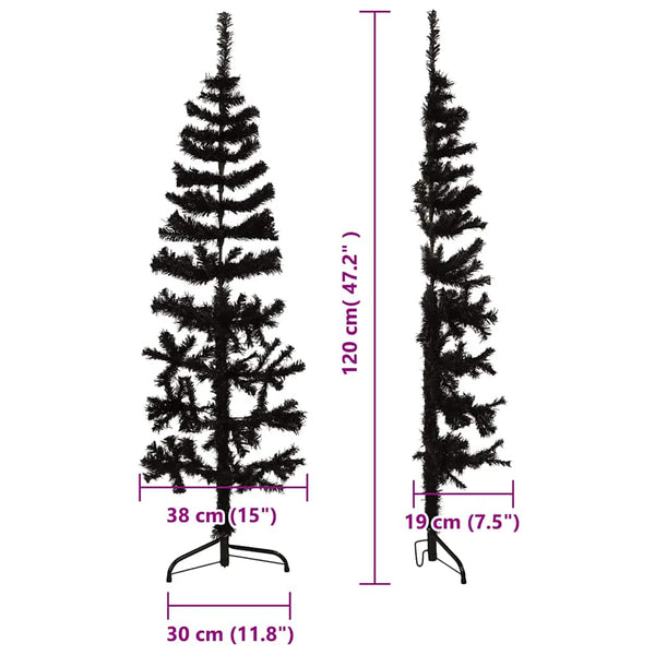 Halb Weihnachtsbaum Schwarz 120cm