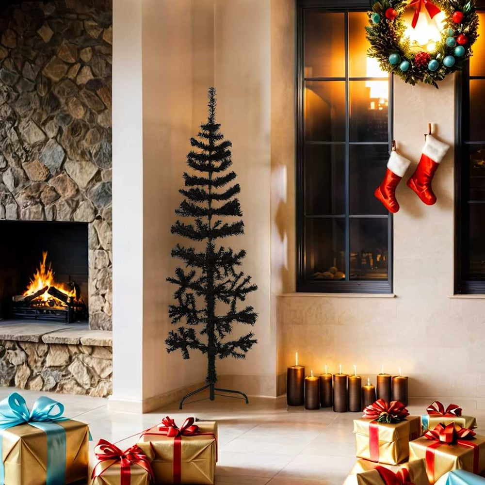 Halb Weihnachtsbaum Schwarz 150cm