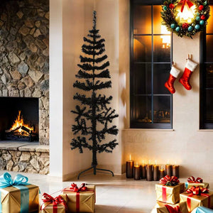 Halb-Weihnachtsbaum Schwarz 180cm