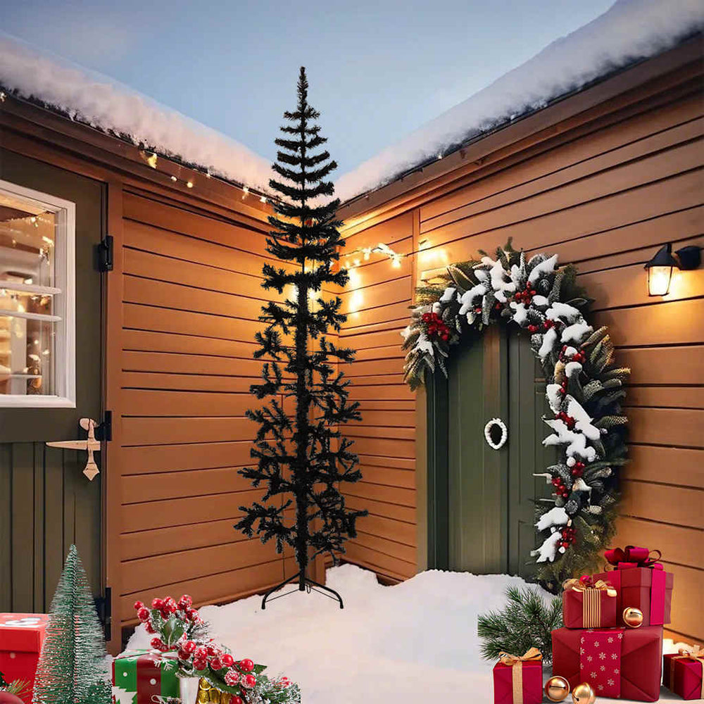 Halb-Weihnachtsbaum Schwarz 240cm