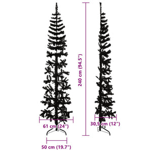 Halb-Weihnachtsbaum Schwarz 240cm