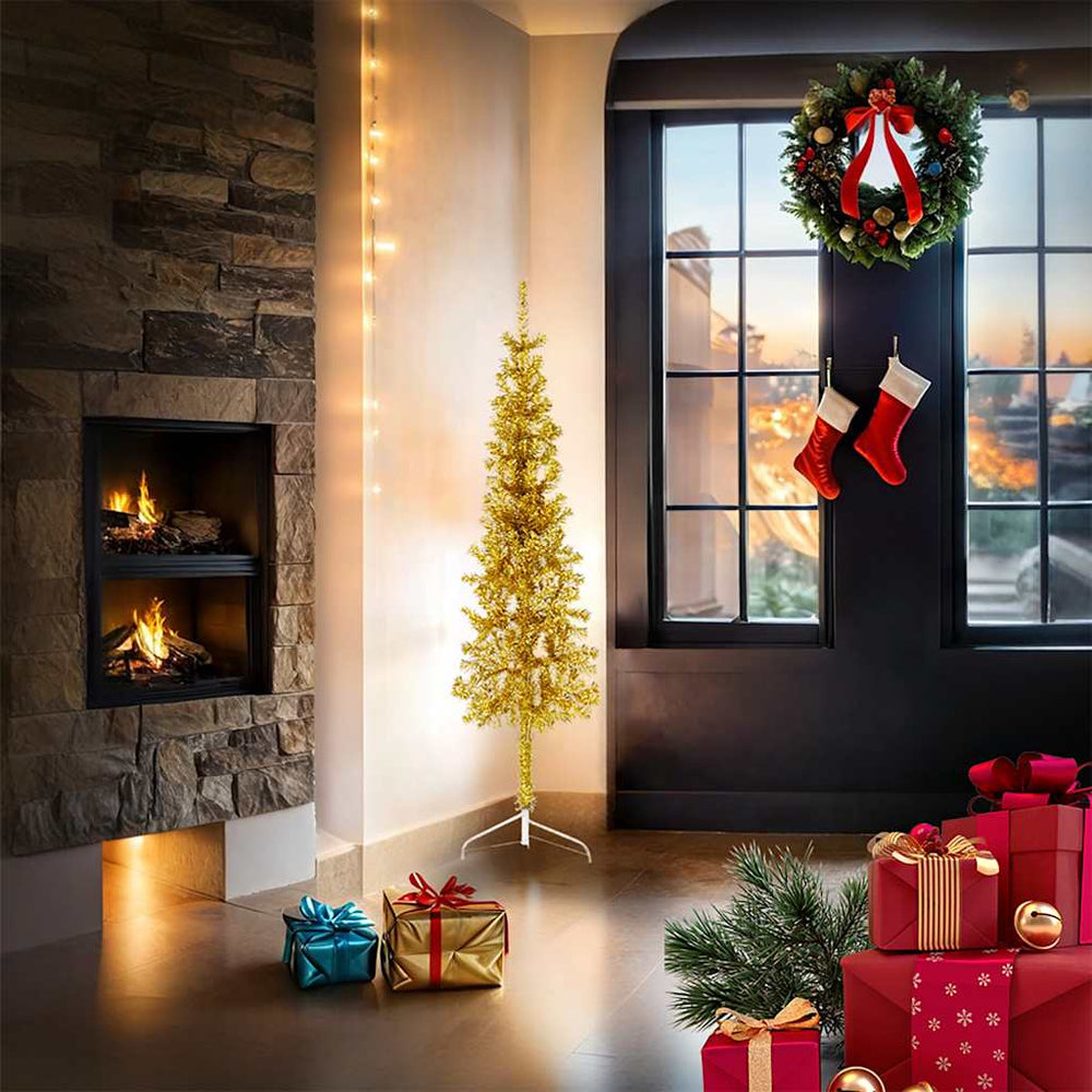 Goldener Halb-Weihnachtsbaum 150cm