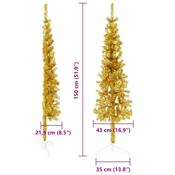 Goldener Halb-Weihnachtsbaum 150cm