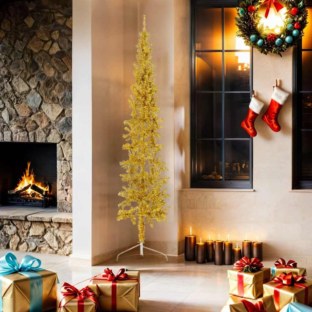 Goldener Halb-Weihnachtsbaum 180cm