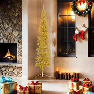 Goldener Halb-Weihnachtsbaum 180cm