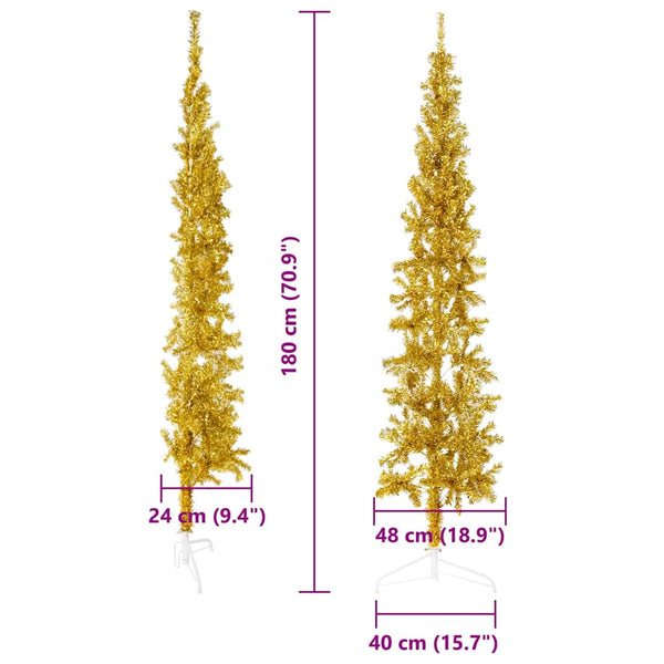 Goldener Halb-Weihnachtsbaum 180cm