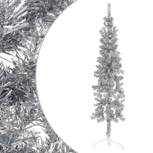 Halb-Weihnachtsbaum Silber Schlank 120cm