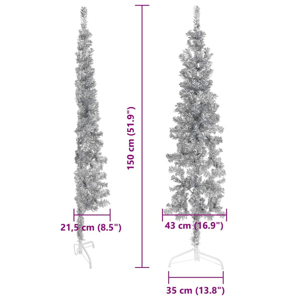 Halb Weihnachtsbaum Silber 150cm