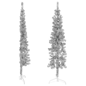 Halb-Weihnachtsbaum Silber Schlank 180cm