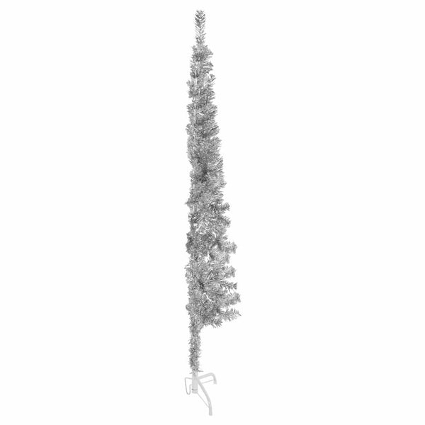 Halb-Weihnachtsbaum Silber Schlank 180cm