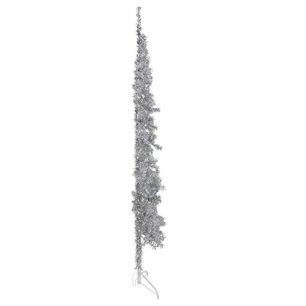 Halb-Weihnachtsbaum Silber Schlank 210cm