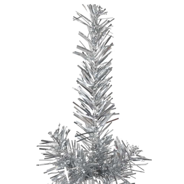 Halb-Weihnachtsbaum Silber Schlank 210cm