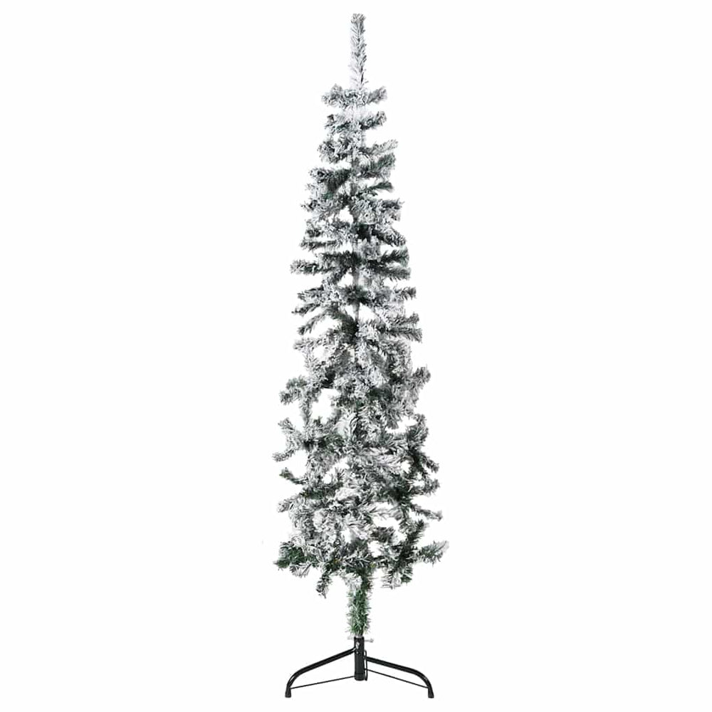 Schlanker Halb-Weihnachtsbaum mit Schnee, 150 cm