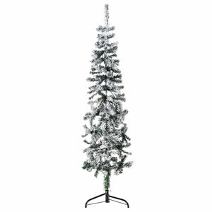 Schlanker Halb-Weihnachtsbaum mit Schnee, 150 cm