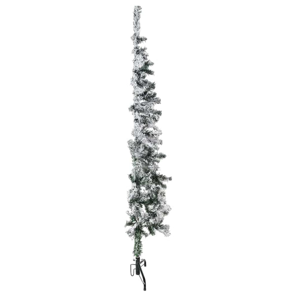 Schlanker Halb-Weihnachtsbaum mit Schnee, 150 cm