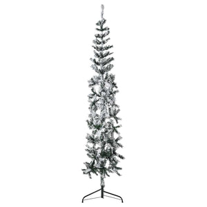 Schlanker Halb-Weihnachtsbaum mit Schnee 180 cm