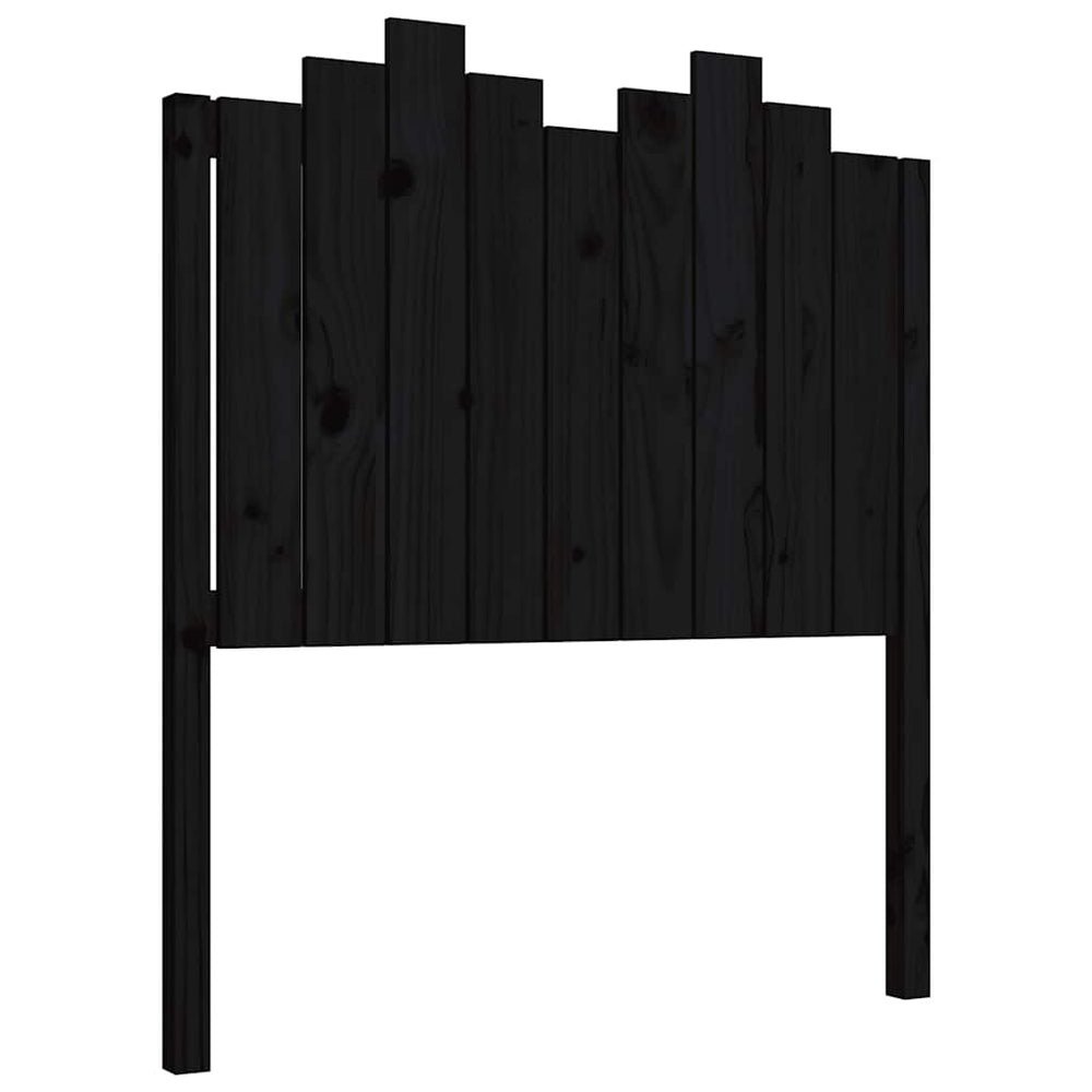 Schwarzes Kopfteil 96 cm Kiefer Massivholz