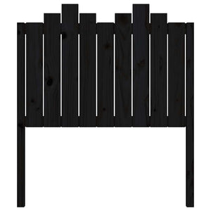 Schwarzes Kopfteil 96 cm Kiefer Massivholz