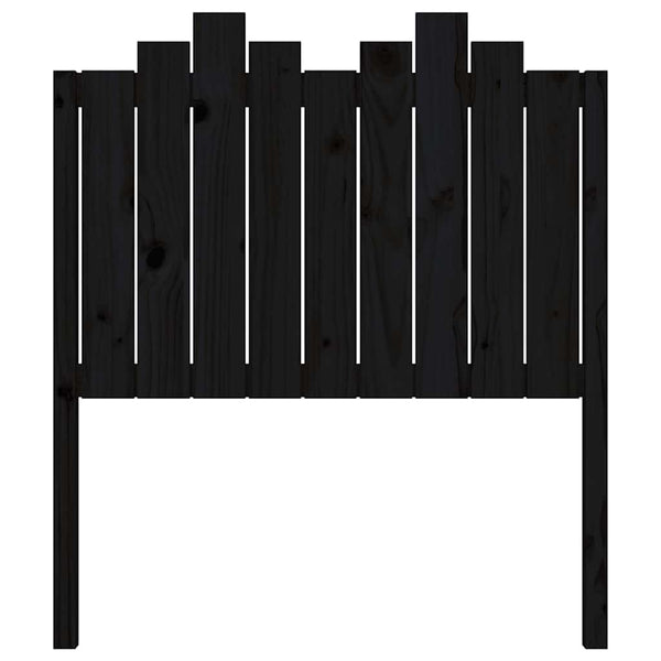 Schwarzes Kopfteil 96 cm Kiefer Massivholz