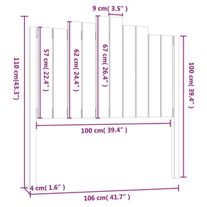 Graues Kiefer Massivholz Kopfteil 106cm
