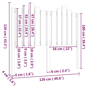 Graues Kiefer Massivholz Kopfteil 126cm