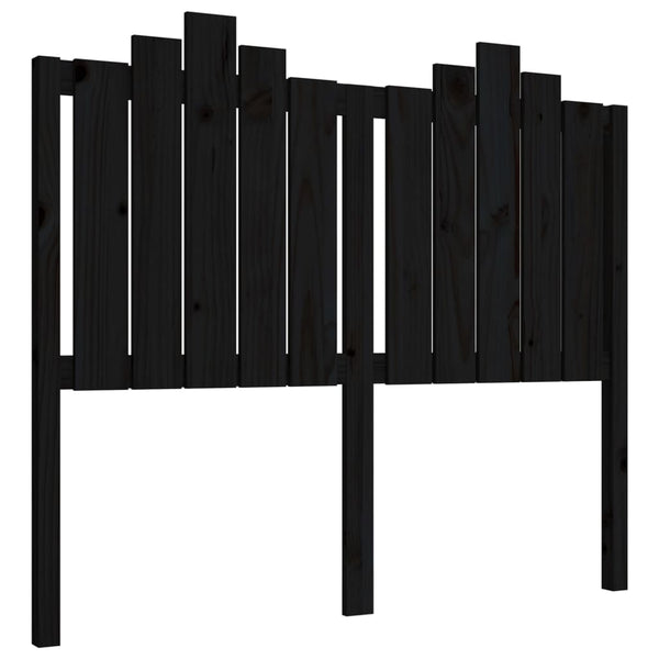 Schwarzes Kopfteil 126 cm Kiefer Massivholz