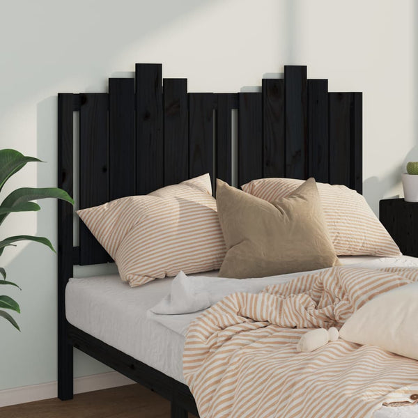 Schwarzes Kopfteil 126 cm Kiefer Massivholz