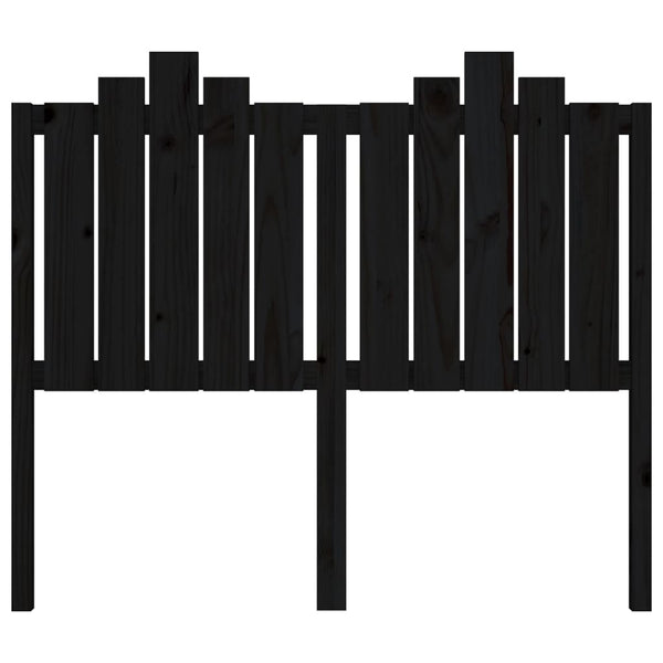 Schwarzes Kopfteil 126 cm Kiefer Massivholz