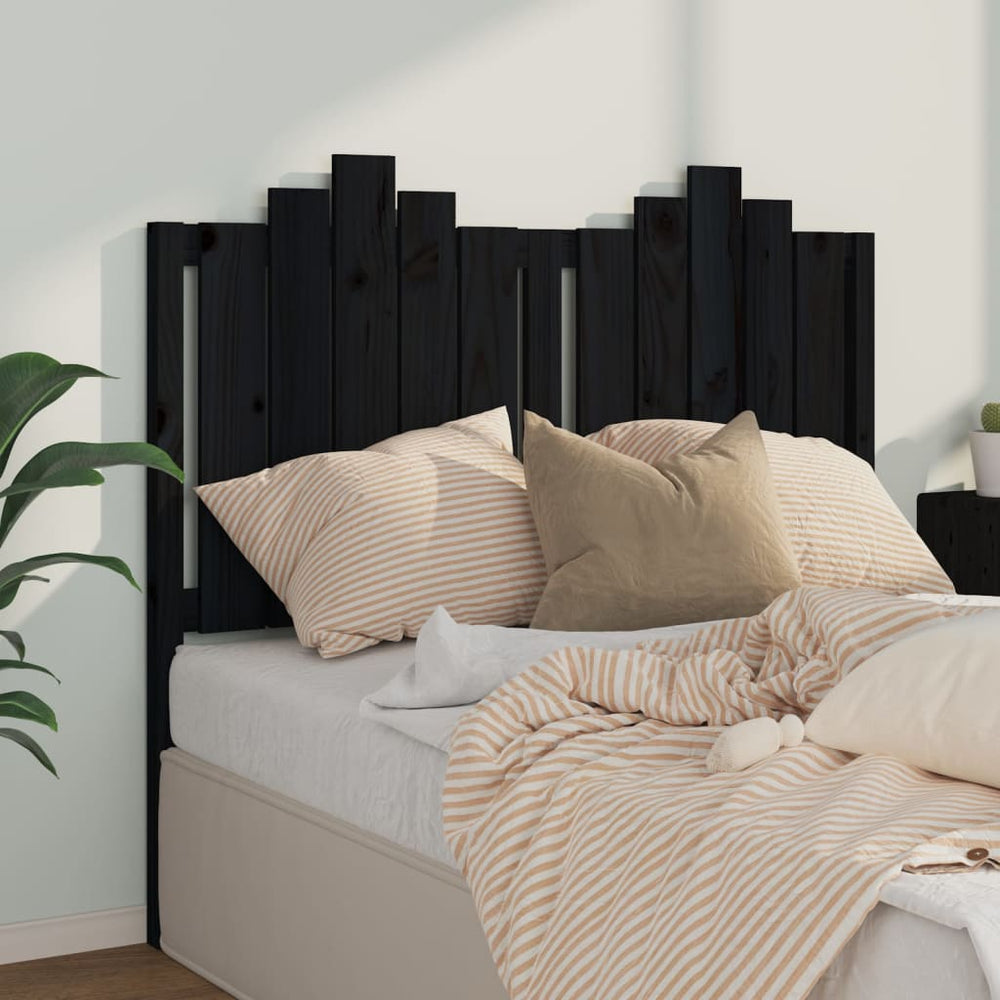 vidaXL Tête de lit Noir 126x4x110 cm Bois de pin massif