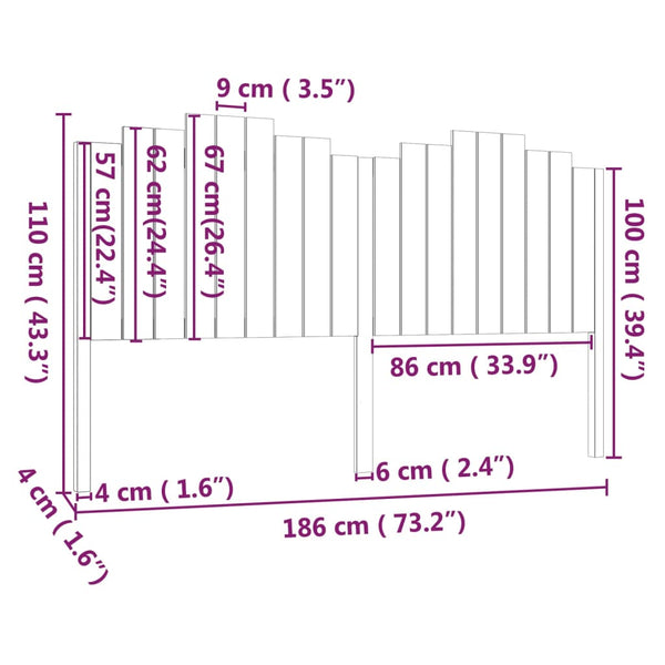 Massivholz Kopfteil Kiefer 186cm