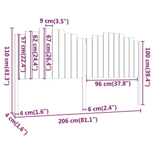 Massivholz Kopfteil Kiefer 206cm