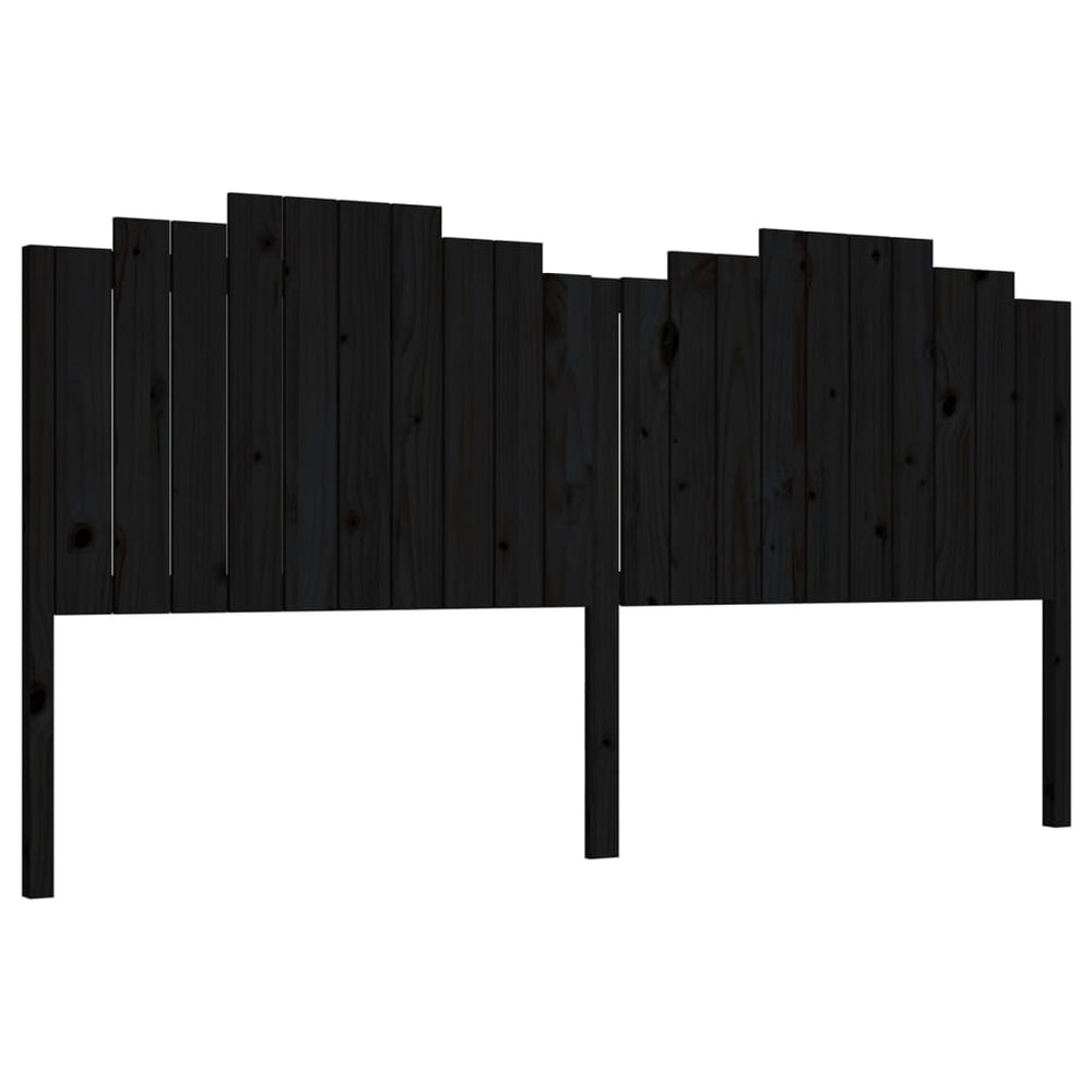 vidaXL Tête de lit Noir 206x4x110 cm Bois de pin massif